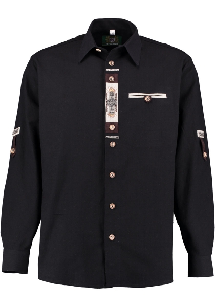 Trachtenhemd Kalteneck schwarz Krempelarm OS Trachten