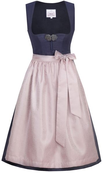 Dirndl midi 65cm Codi nachtblau blau mauve altrosa Marjo