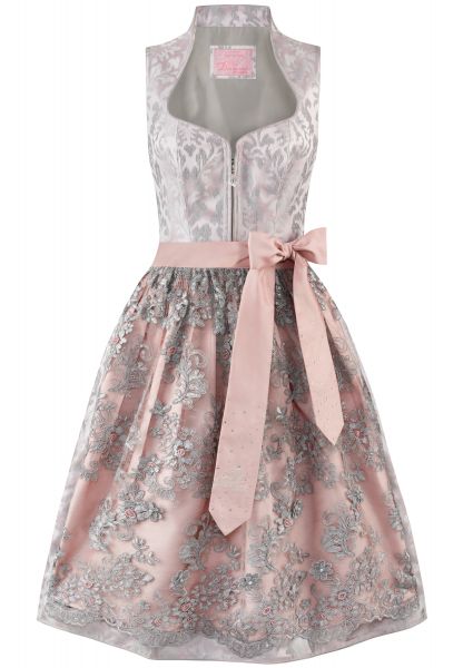 B-Ware / 2. Wahl - Dirndl midi 65cm Caprisa french rose rosa grau Stockerpoint