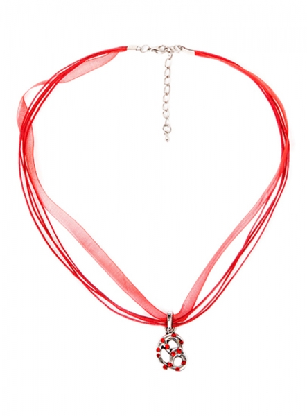 Dirndlkette Brezel rot