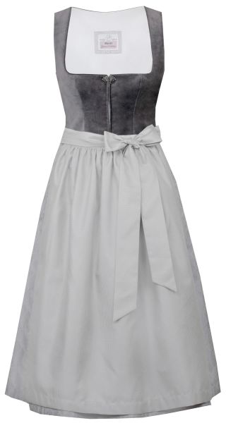 Dirndl midi 65 cm Marktl asphalt pastellgrau grau Marjo