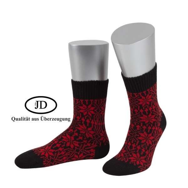 Norwegersocken Socken Marksteft schwarz rot JD