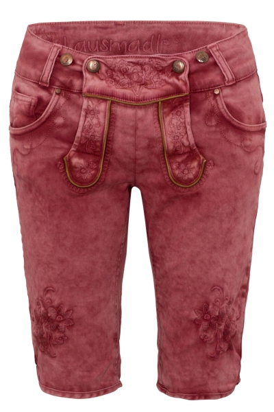 Trachtenjeans Bermuda Ovida weinrot rot Jeans-Shorts Hangowear