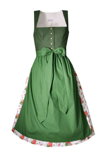 Dirndl midi 68cm Holzen grün weiß rot Hannah Collection