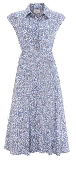 B-Ware / 2. Wahl Trachtenkleid lang Niederholz blau geblümt 80cm Love Nature
