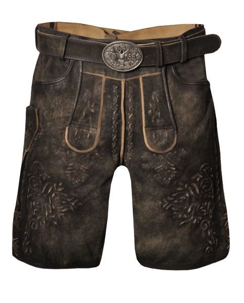 Lederhose kurz Waldwinkel dunkelbraun Krüger Buam