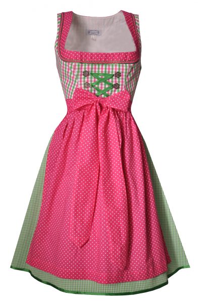 Dirndl midi 63cm Kernpoint pink grün Hannah Collection