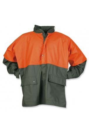 PU-Regenjacke Forst oliv/orange wasserdicht