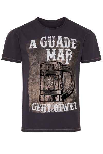 Herren Trachtenshirt Lutz dunkelgrau Hangowear