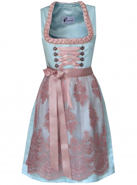 Dirndl midi 60 cm Kühlenbach türkis / rosa Bayer Madl