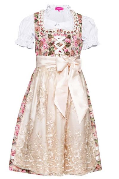 Kinderdirndl-Set Vroni rosa/creme Krüger