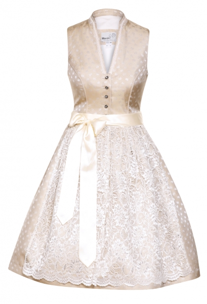 Dirndl mini 58 cm Sora creme beige champagner Marjo