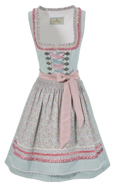 Dirndl mini 55 cm Katrin mint grün rosa Stockerpoint