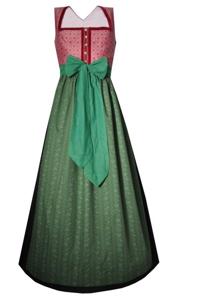 Dirndl Designerdirndl lang 94cm Hohenknoden rot schwarz grün Hannah Collection