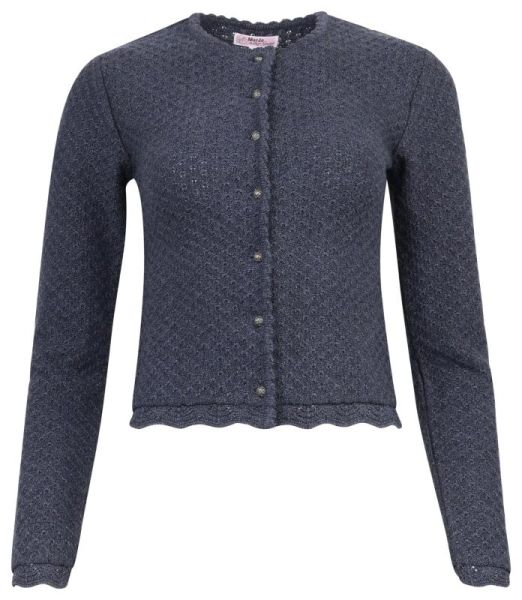 Trachten Strickjacke Hoheneich vintage blau melange Marjo