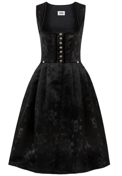 B-Ware / 2. Wahl - Dirndl midi 70 cm Odette schwarz OHNE SCHÜRZE Stockerpoint