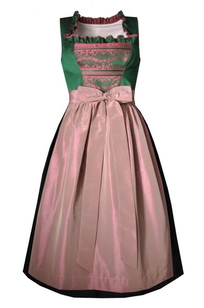 Dirndl midi 68cm Hinterleiten grün rosa schwarz Hannah Collection