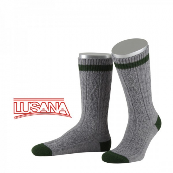 Shopper Trachtensocken Eglfing mittelgrau/tannengrün Lusana