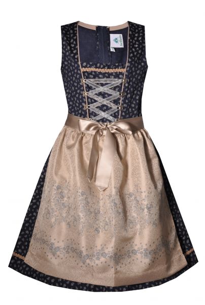 Kinderdirndl Jugenddirndl Würmertsham blau beige gold Isar-Trachten