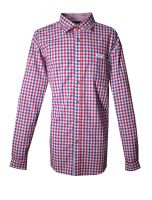 Trachtenhemd Dorschhausen Karo rot blau Krempelarm Trachtenhemd Dorschhausen Karo rot blau Krempelarm