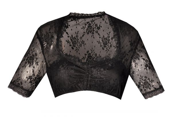 Dirndlbluse Kynoten schwarz Spitze Kurzarm Fuchs