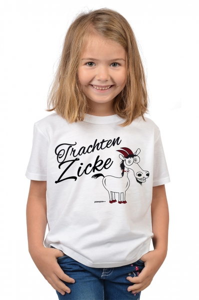 Kinder Trachtenshirt Trachten Zicke weiß