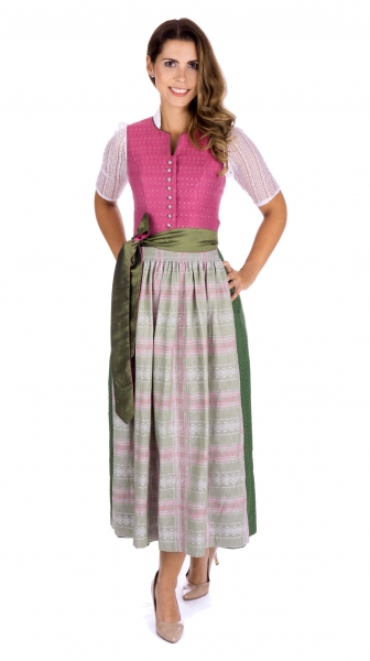 Dirndl Designerdirndl lang 90 cm Gerolfingen rosa grün BayerMadl