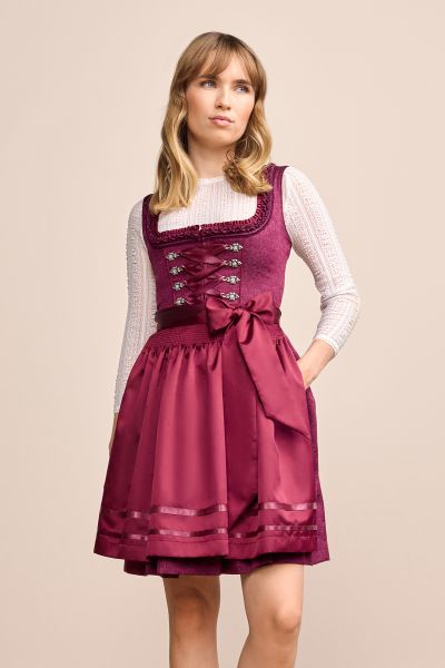 Dirndl mini 50 cm Thialda bordeaux rot Krüger Madl