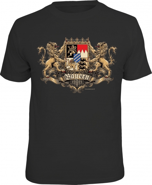 Trachtenshirt Wappen Bayern schwarz T-Shirt