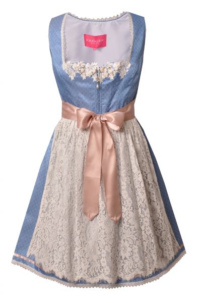 B-Ware / 2. Wahl - Dirndl midi 60 cm Luzia hellblau Krüger Madl