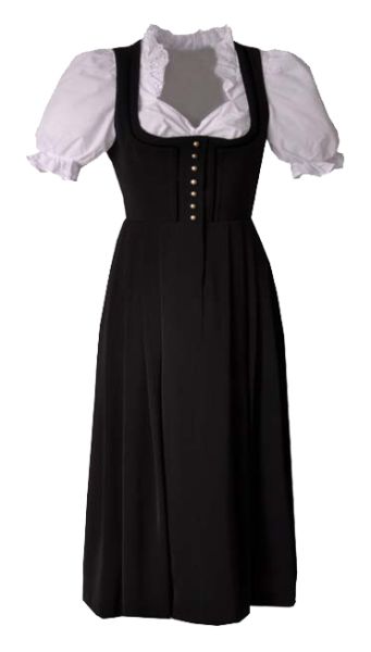 Dirndl lang 70 cm Etrachsee schwarz Gastronomiedirndl Hammerschmid