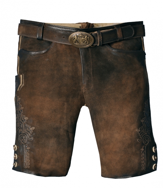 Lederhose kurz Faelo nuss braun Antik Maddox