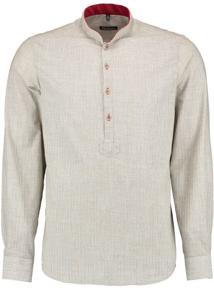 Trachtenhemd Kürzling khaki schlamm Langarm Schlupfform Gipfelstürmer Slim Fit OS Trachten