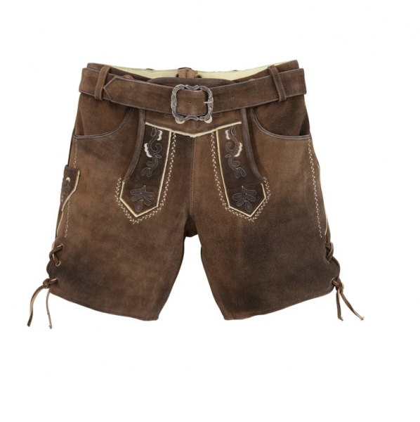 Lederhose Damen kurz Böbrach dunkelbraun Mondkini