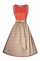Dirndl midi 73cm Dünkelhammer Cord apricot braun beige  Dirndl midi 73cm Dünkelhammer Cord apricot braun beige
