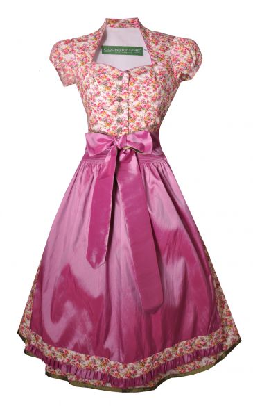 Dirndl midi 65 cm Klaushof Blumen / pink Country Line