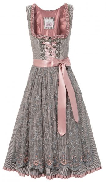 B-Ware / 2. Wahl - Dirndl midi 58 cm Elrica coffee altrosa Marjo