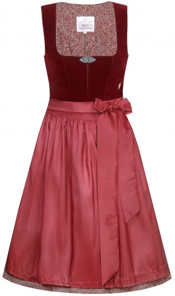 Dirndl midi 65 cm Elisabeth palisander rot dunkelrot Samt Marjo