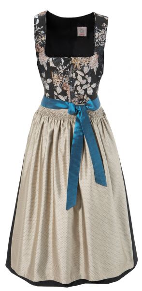 B-Ware / 2. Wahl Dirndl 2-tlg. midi 70 cm Jechling schwarz beige Naber Collection