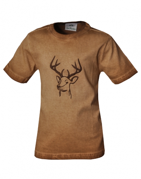 Kinder Trachten T-Shirt Hummeltal braun Isar Trachten Trachtenshirt
