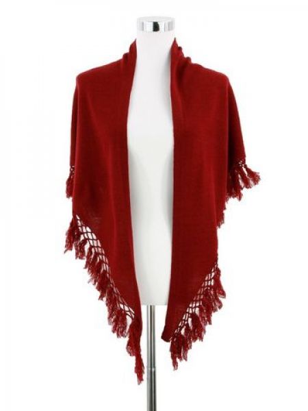 Dreieckstola Mährenhausen bordeaux rot Luise Steiner