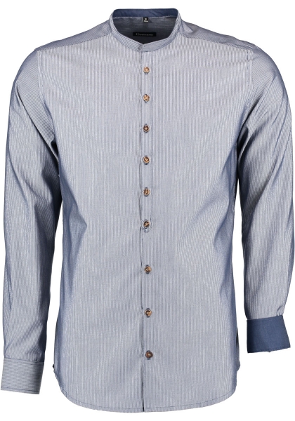 Trachtenhemd Buchschachten marine blau Body Fit Langarm OS Trachten