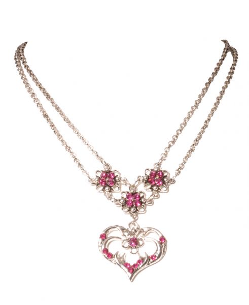Trachtenkette Pfettrach rosa pink Herz Wolkenweiss