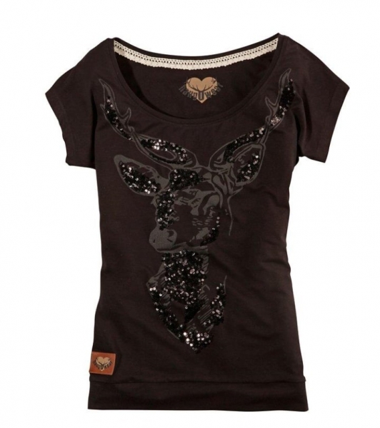 Trachtenshirt Damen Baunach / Emma schwarz Hangowear