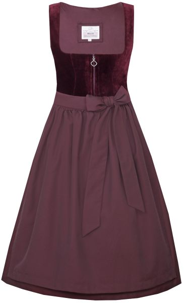 Dirndl midi 65 cm Kirchham bordeaux rot dunkelrot Marjo