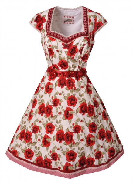 B-Ware / 2. Wahl - Trachtenkleid 60 cm Andreas Gabalier Kollektion weiß rot Krüger