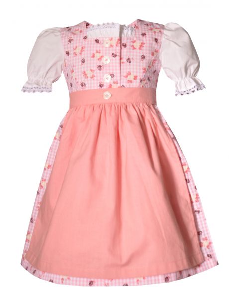 Kinderdirndl Babydirndl Findenau rosa weiß Hannah Collection