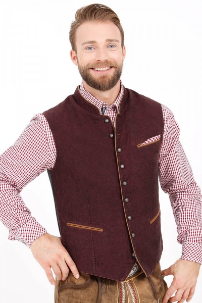 Trachtenweste Platzhirsch bordeaux rot Krüger