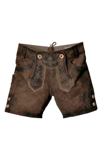 Lederhose kurz Catalina dunkelbraun Ziege Fuchs