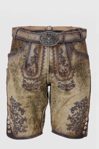 Lederhose kurz Caius braun beige Krüger